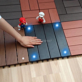 

New Creative Solar balcony floor Noctilucent Floor wood plastic composite outdoor floor tile waterproof Courtyard garden floor