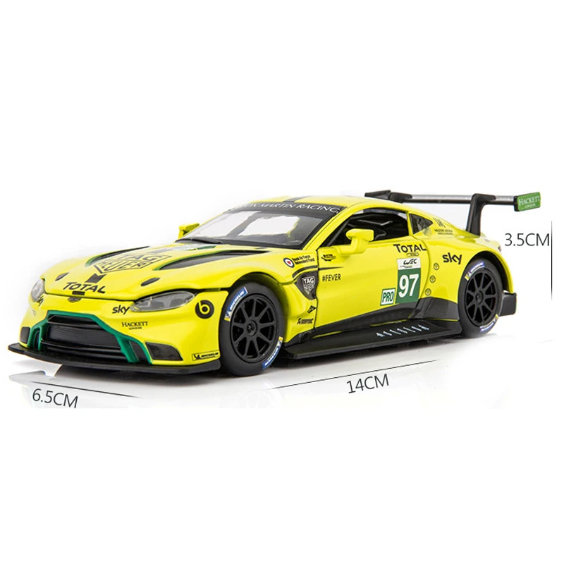 1:32 Martin vantage GTE Le Mans, модель спортивного автомобиля из сплава, литая под давлением, три двери, открывающийся звуковой светильник, Супер гоночный