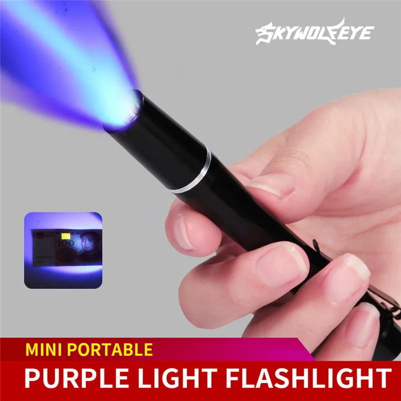 UV Ultra LED Flashlight Blacklight Light 395 Violet Inspection Lamp Torch Mini Torch Flashlight Single Mode Zaklamp 40MAY1409