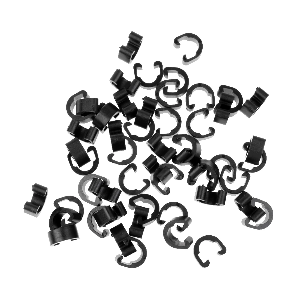 

50 Pieces MTB Bike Bicycle Frame C Type Buckle for Brake Cable Housing Hose Tube Shifter Cable Guides Button Fixed Tubing Clips