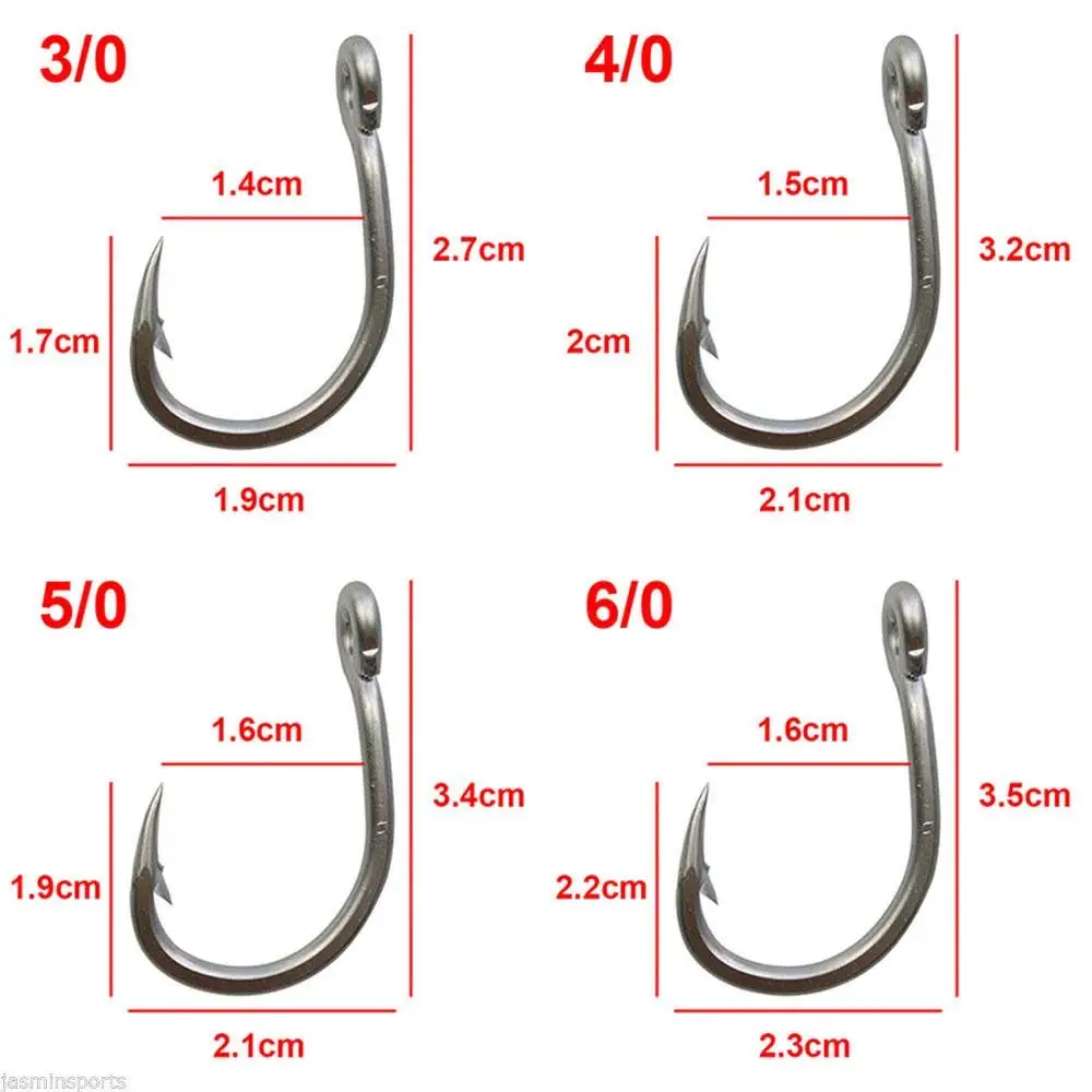 30 шт. 10884 рыболовные крючки из нержавеющей стали белые сильные большие игровые рыболовные круговой Крюк Приманка для тунца рыболовные крючки