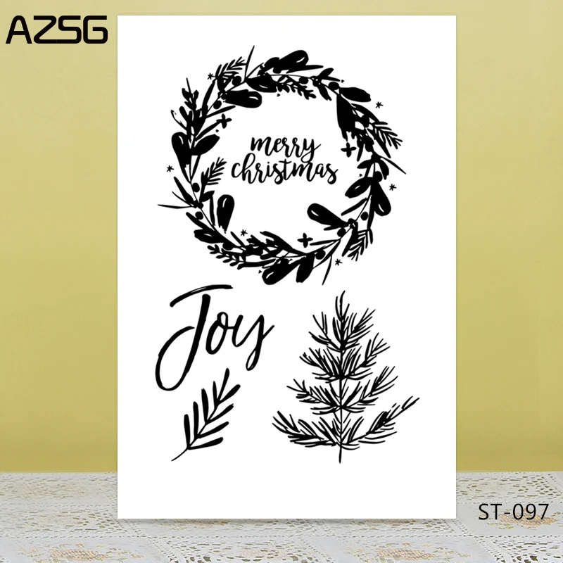 

AZSG Garland Willow Pine Leaves Clear Stamps/Seal For DIY Scrapbooking/Card Making/Album Decorative Silicone Stamp Crafts