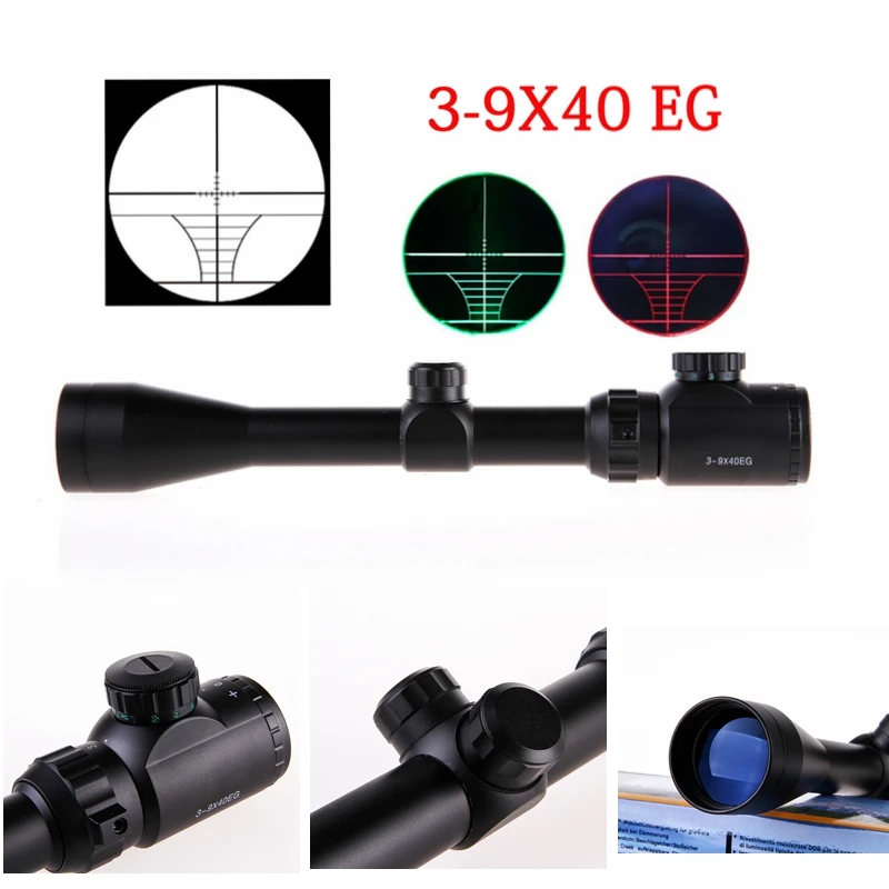 

3-9 x40 Tactical Rifle Scope With Red Laser Dual Illuminated Mil-dot W / Rail Mount Pro Telescope Riflescopes For Hunting