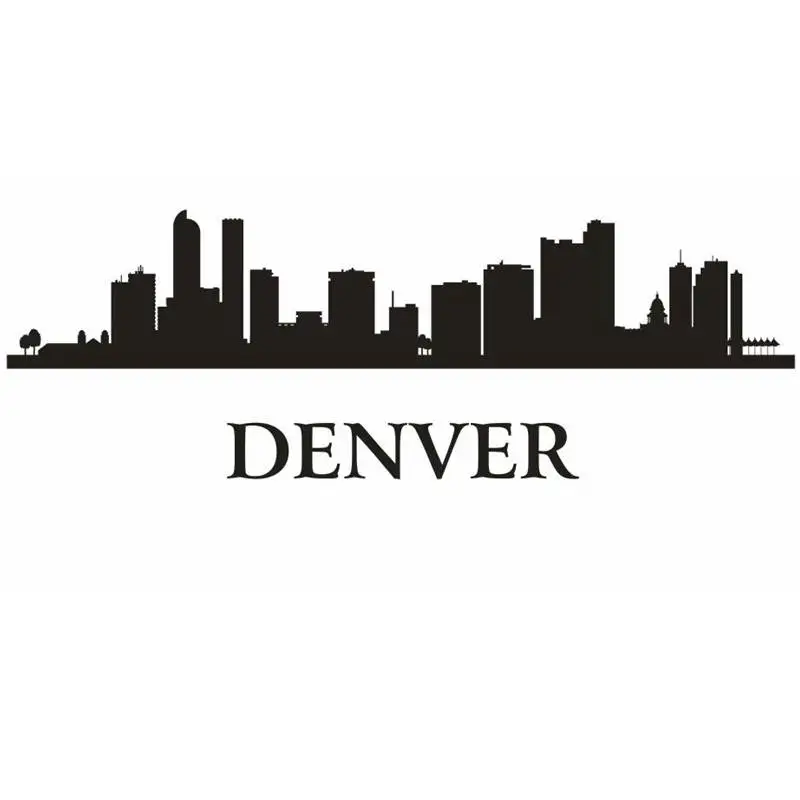 

DCTAL DENVER City Decal Landmark Skyline Wall Stickers Sketch Decals Poster Parede Home Decor Sticker