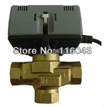 

24VAC,110VAC,220VAC 1''motorized 3 way valve for fan coil water system 3 wires