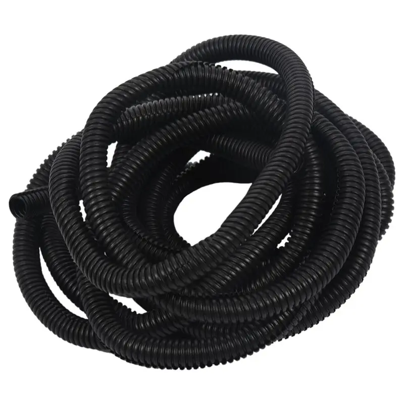 

10x13mm Black Polyethylene Split Corrugated Tubing Wire Cable Conduit 4M