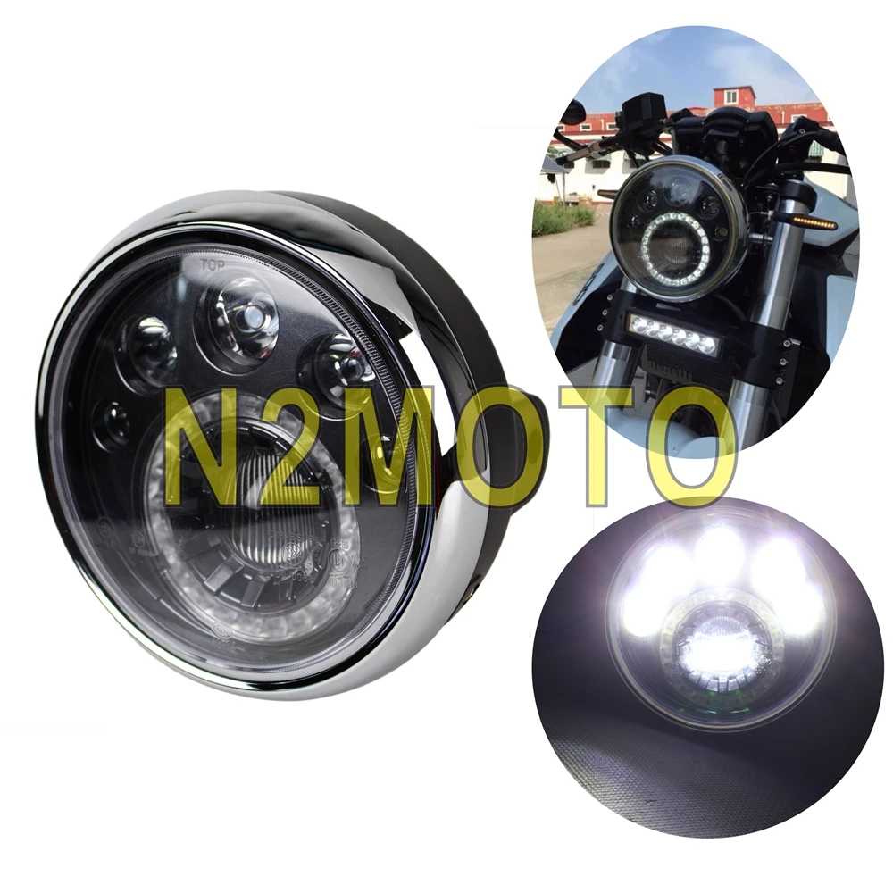 Special Price of  E-MARK 7 Inch Motorcycle LED Head Lamp Cafe Racer 4 High Low Beams Chopper Headlamp Sportster Custo