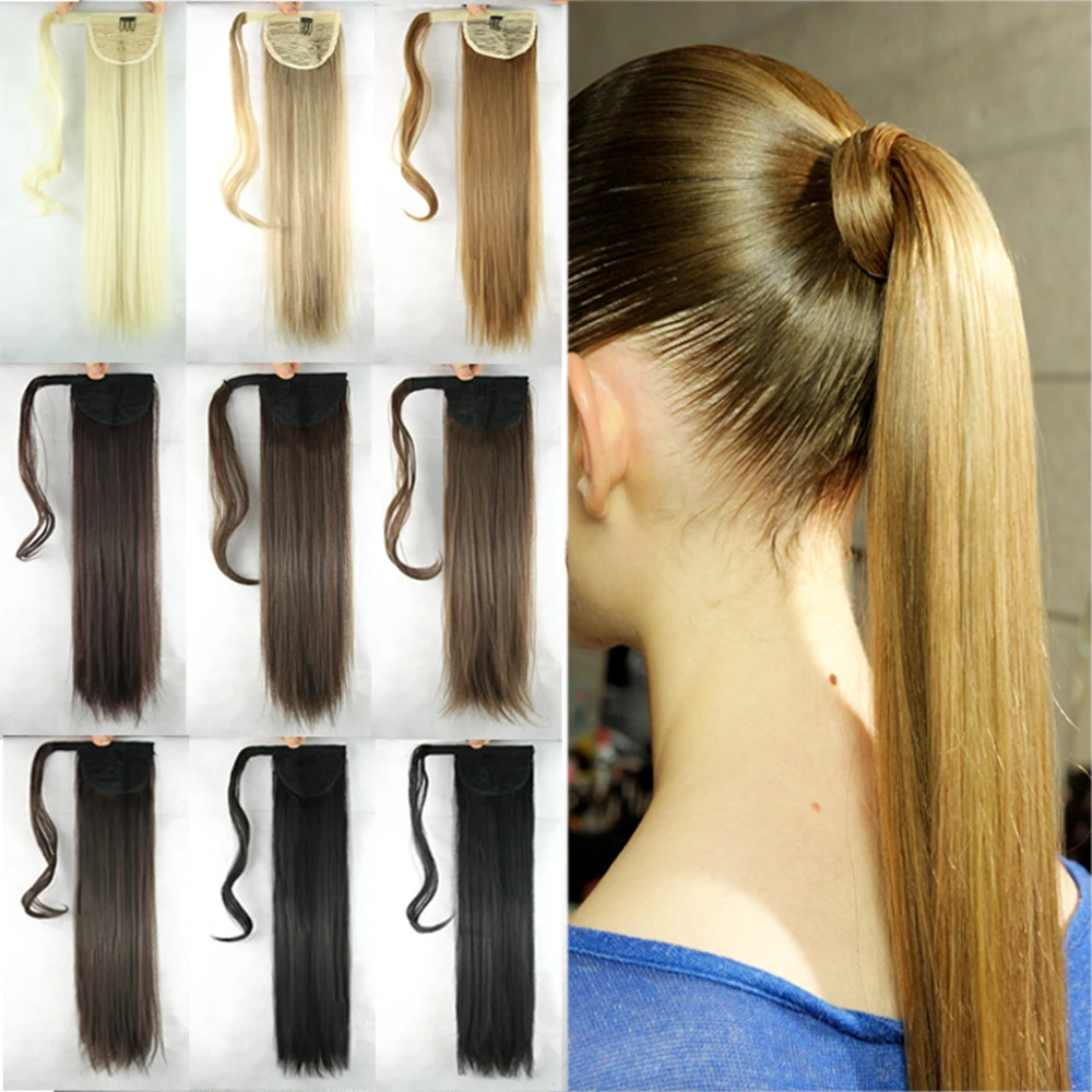 

Soowee 22inch Long Straight Synthetic Hair Ponytail Pony Tail False Hair Extensions Hairpiece Fairy Tail Hairpins