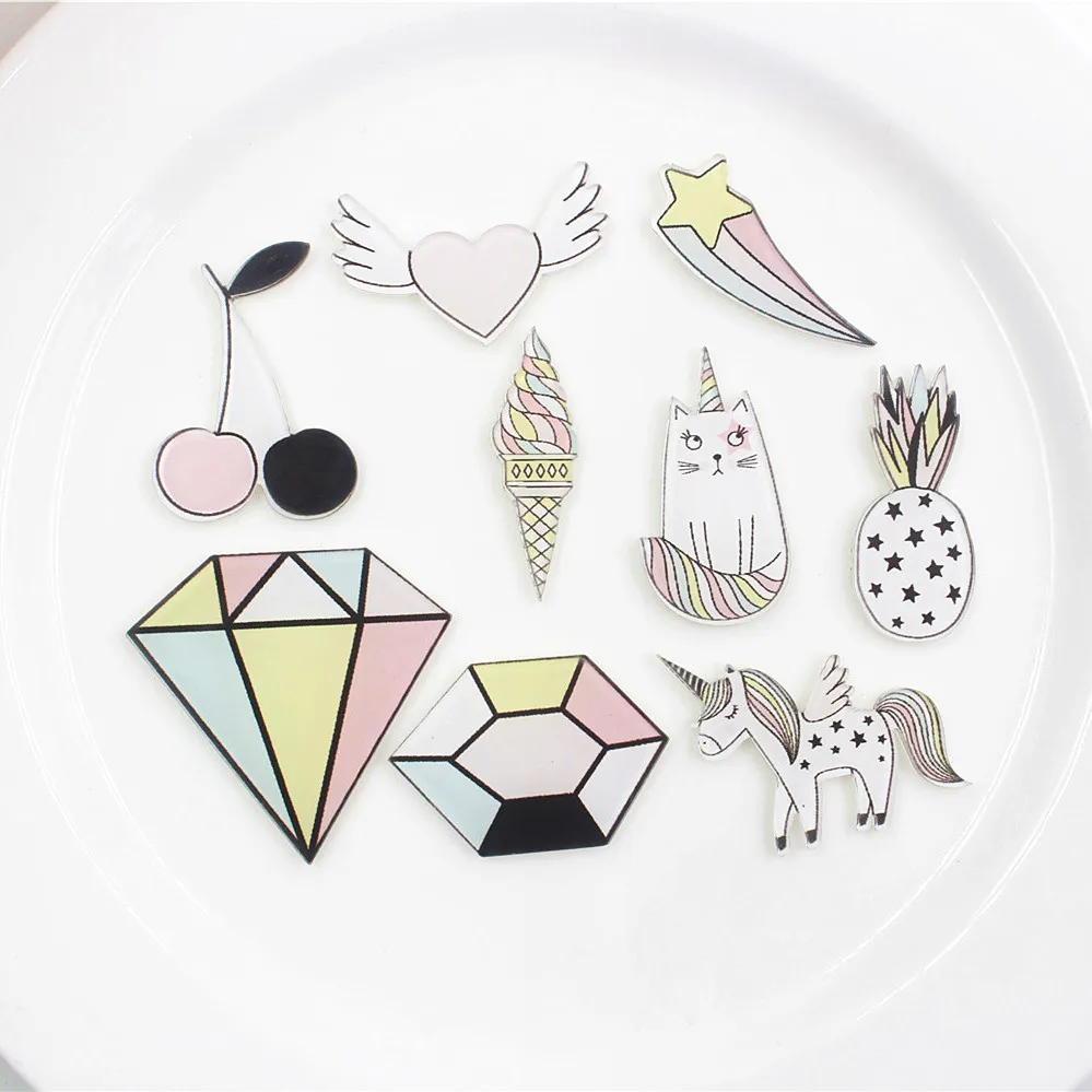 

BR0051， 1 pc., Acrylic flat back, acrylic cartoon brooch, handmade headdress bow accessories decorative material