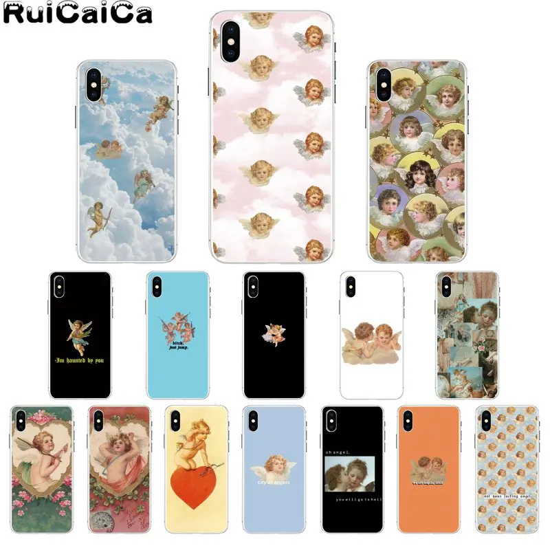 

RuiCaiCa Renaissance angels Colorful Cute Phone Accessories Case for Apple iPhone 8 7 6 6S Plus X XS MAX 5 5S SE XR Cellphones