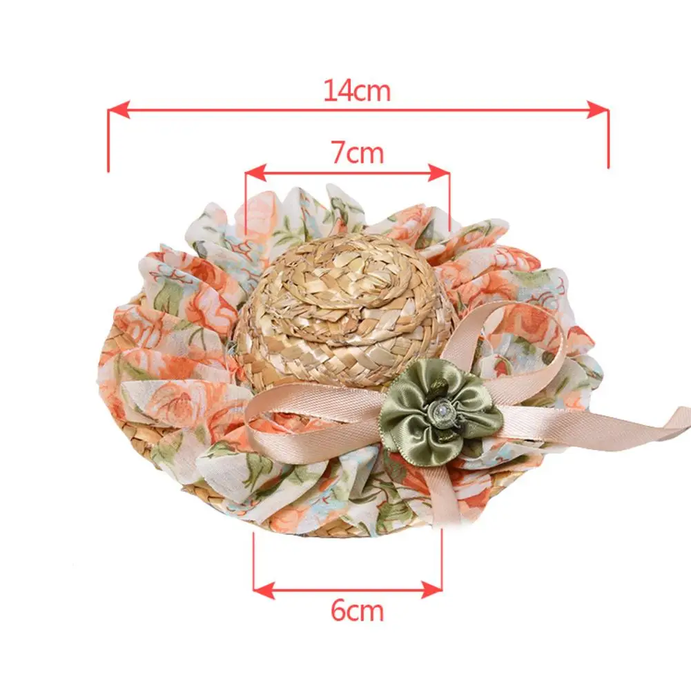 Корейский стиль, летняя соломенная шляпа для собак с цветком, мексиканская шляпа для кошек, головные уборы, аксессуары для домашних животных, для маленьких собак и кошек, 20E