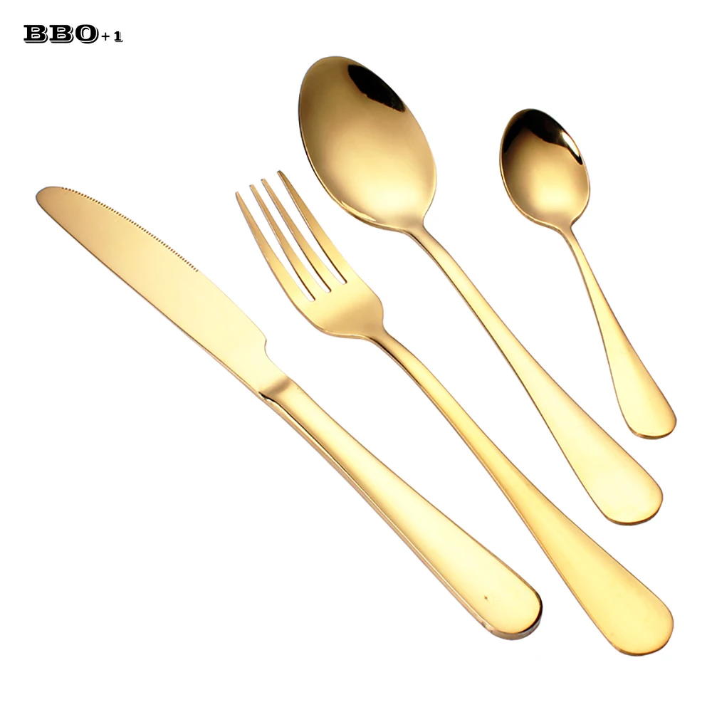 

Gold Cutlery Set Stainless Steel Western Food Tableware Sets Fork Knife Dinnerware Set Wedding Dining
