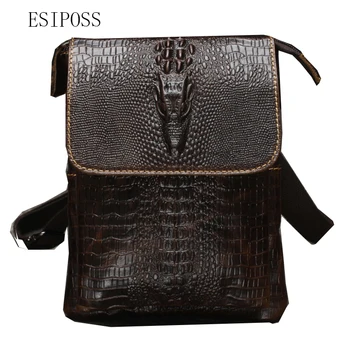 

Male vertical models crocodile pattern bags genuine leather men's business shoulder bag crossbody bag men business messenger bag