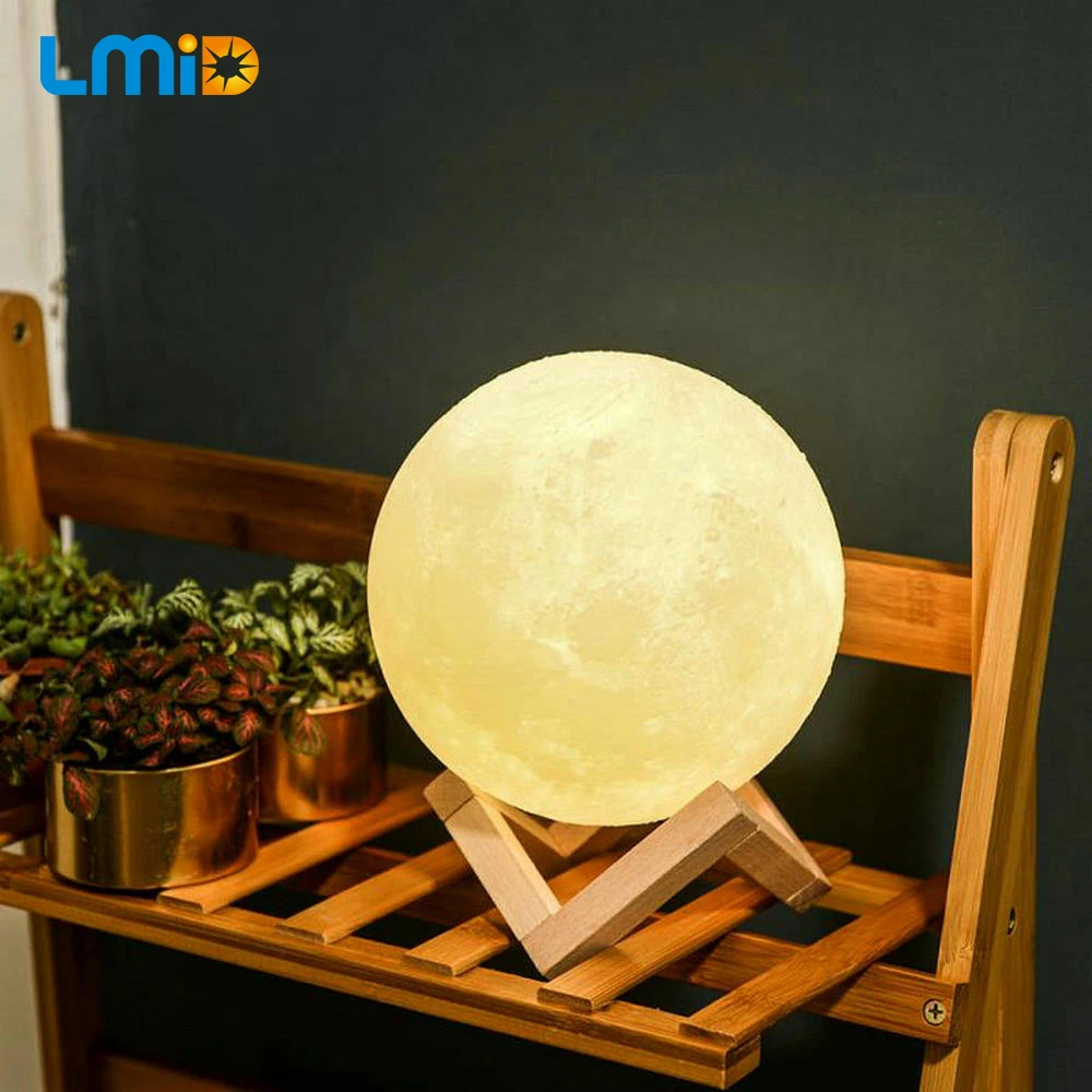 LMID 3D Print Moon Night Lamp Colorful Change Touch Switch Usb Rechargeable Led Night Light Home Decor Creative Gift LMID 3D Print Moon Night Lamp Colorful Change Touch Switch Usb Rechargeable Led Night Light Home Decor Creative Gift