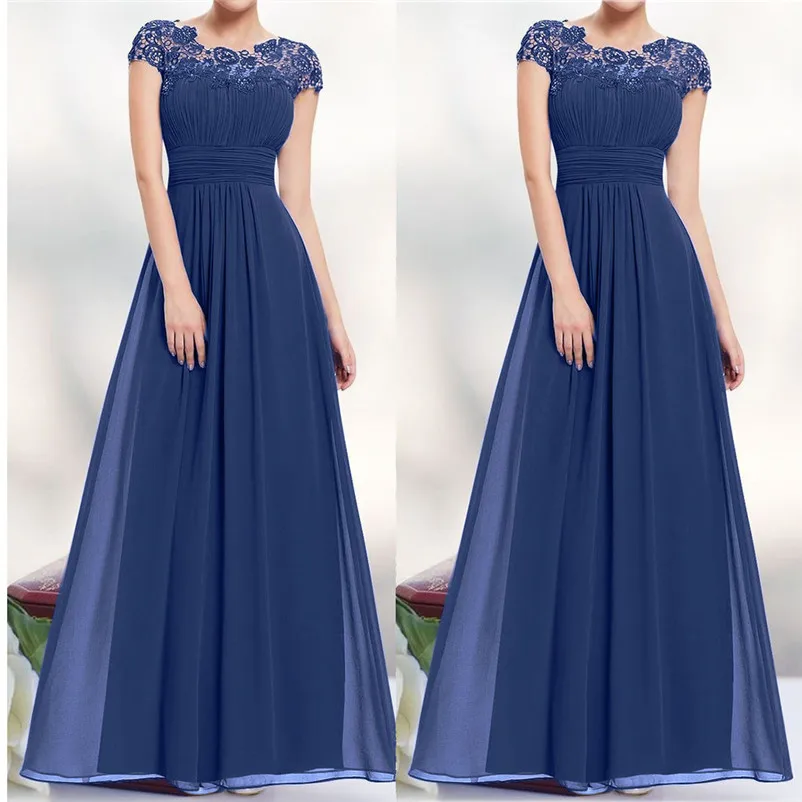 Chiffon Summer Dress Women 2018 Elegant Slim Lace Long Party Dress Wedding Bridesmaids Maxi Dresses vestidos ukraine N28 (12)