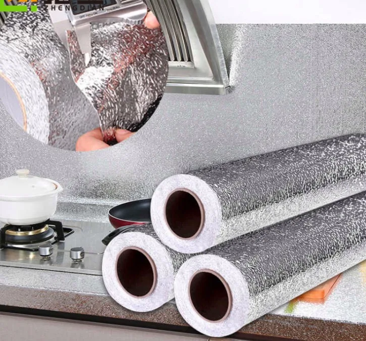 

Kitchen Wall Stove Aluminum Foil Oil-proof Stickers Anti-fouling High-temperature Self-adhesive Croppable Wall Sticker 40*100 cm