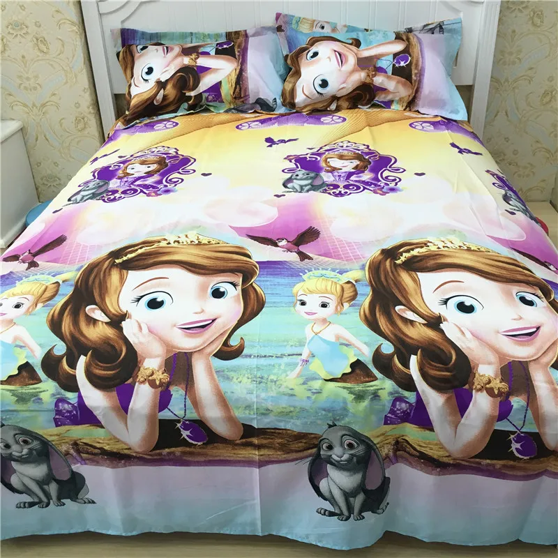 

3D Cartoon 4PCS Bedding Set For Girl and boy King Size Spring Bed Sheet Set (1pcs Quilt +1pcs Sheet+Pillow covers 2 Pcs) Bed set
