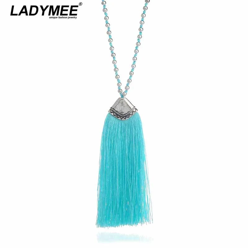 LADYMEE Pendant Necklace Choker Elegant Simple Design Bohemain Boho Fashion Long Tassel Necklaces Pendants Colier Women Jewelry | Украшения