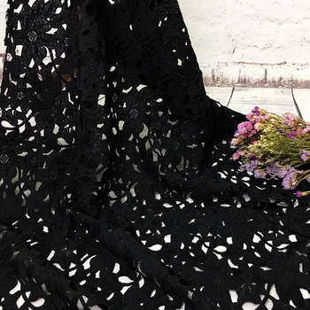 

2Yards High Quality 4 Colors African Embroidery Water soluble Milk Silk Lace Fabric/ Guipure Cord Nigerian Wedding Lace Fabric