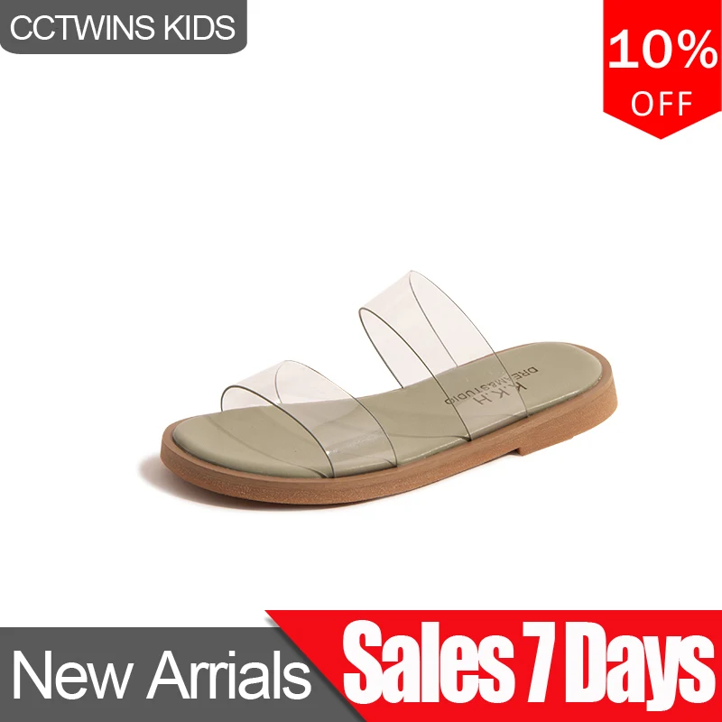 

CCTWINS Kids Shoes 2019 Summer Fashion Girls Transparent Beach Sandals Children Casual Non-Slip Slipper Toddler White Shoe SD042