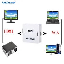 Kebidumei горячий мини преобразователь из VGA в HDMI с аудио VGA в HDMI 1080P разъем адаптера для проектора ПК ноутбука в HDTV