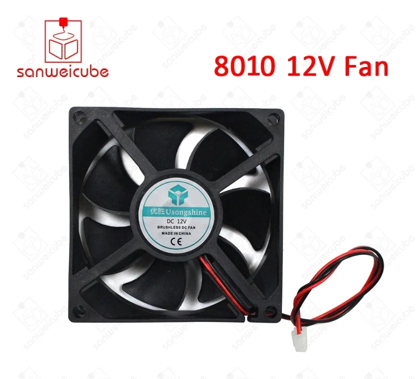 

1pcs 8010Fan 8010 Mini Fan 12V 80x80x10mm 2-Pin Computer PC VGA Video Heat Spread Cooler Cooling Fan for stepper motor