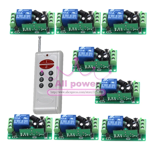 RF Remote Control Switch Wireless Remote Switch Smart control system Receiver and 8Keys Transmitter 315/433Mhz RF Remote Control Switch Wireless Remote Switch Smart control system Receiver and 8Keys Transmitter 315/433Mhz