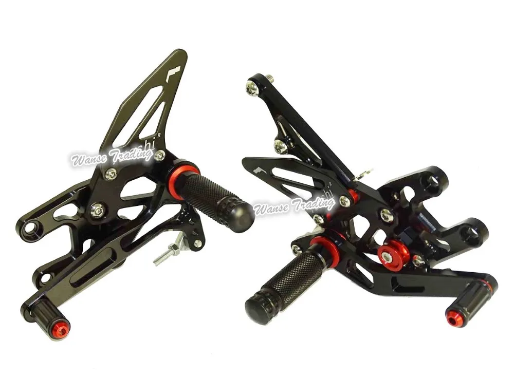 Мотоцикл Алюминиевый Регулируемый наездник задние комплекты Rearset Подножка для ухода за кожей ног колышки черный Kawasaki Ninja ZX10R ZX-10R 2004 2005