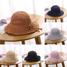 Женская Солнцезащитная шапка из хлопка, вязаная, мягкая, дышащая, Пляжная шапка для улицы FDC99