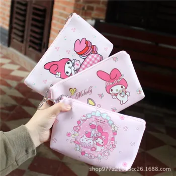 

IVYYE 1PCS Pink Melody Style Anime PU Coin Purse Cartoon Soft Change Bags Coins Money Wallet Card Key Storage Gift
