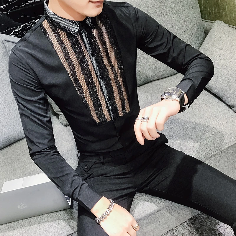 transparent black shirt outfit