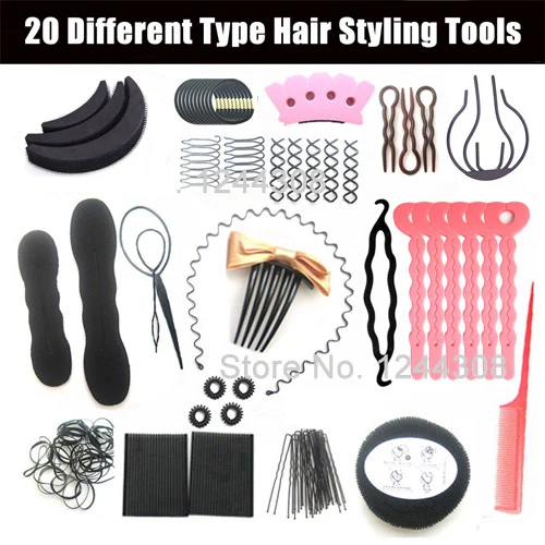 High Quality Women Hair Styling tools Set Hair Accessories 20 Different Type  Headwear Hairpins Elastic Hair Bands Braid - AliExpress Apparel Accessories