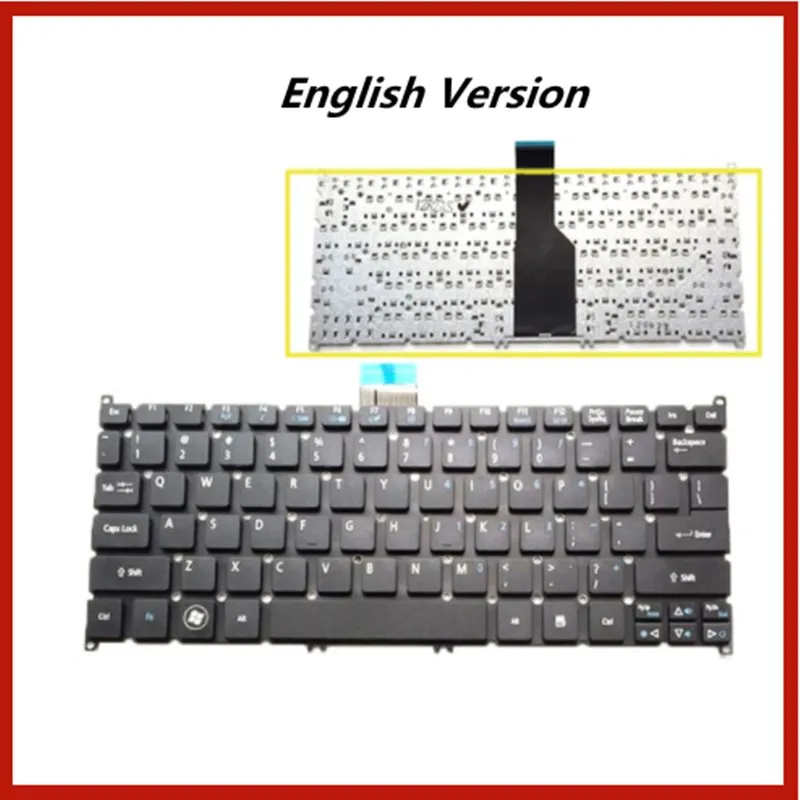 

Laptop Keyboard English Keyboard power cable For Acer Aspire S3 951 371 391 MS2346 V5-123 S3-371 V5-171 S3-391 S3-951