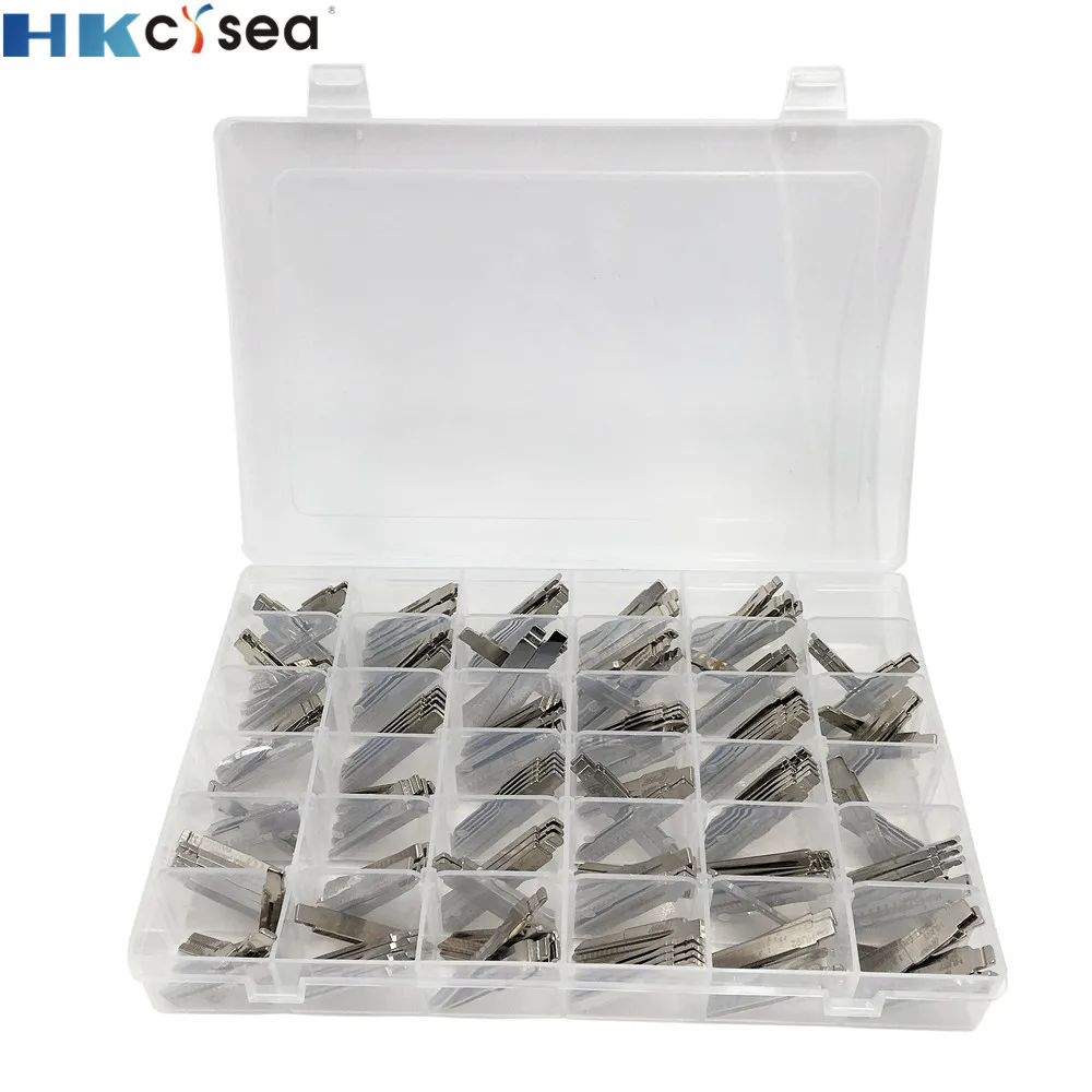 

HKCYSEA 175pcs/lot Metal Blank Car Key Blade Set With a Box for JMD VVDI KEYDIY KD Remote