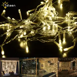 TSLEEN 1/2/4x декоративные 3,5 м 8 режимов 96leds светодиодные фонари Новый год Рождество Свадебная вечеринка Декор лампы гирлянда Свет шнура ЕС Plug