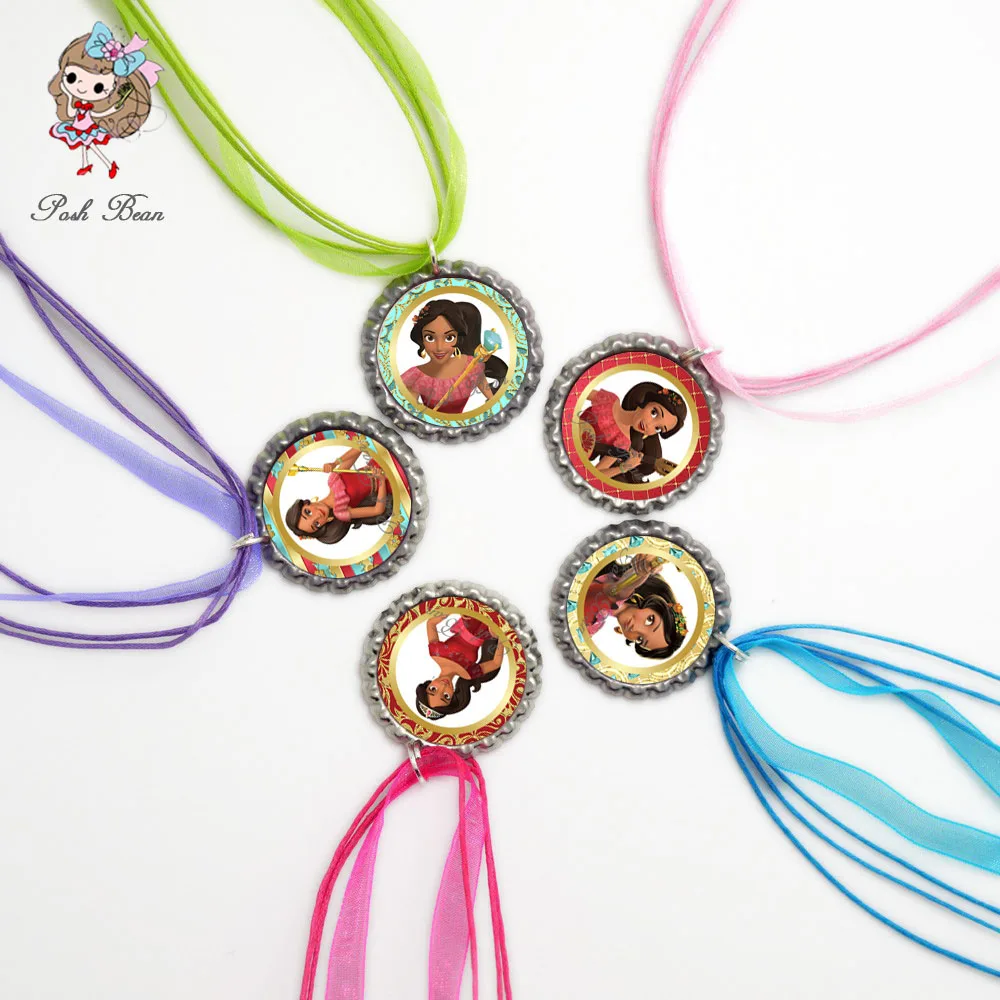 Elena of Avalor Figures Necklace Bottle Cap Pendant Glass Round