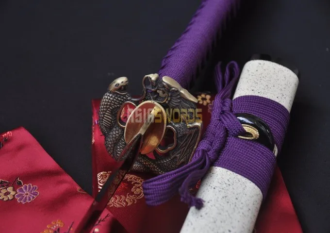 Бесплатная sword bag real полный тан ручной ковки t10 1095 высокой углерода srping red steel