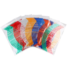 16 Strips Tape Reflective 17 or 18 inch Wheel Rim Sticker 7 Colors Car Styling Car Stickers Motorcycle Accessories