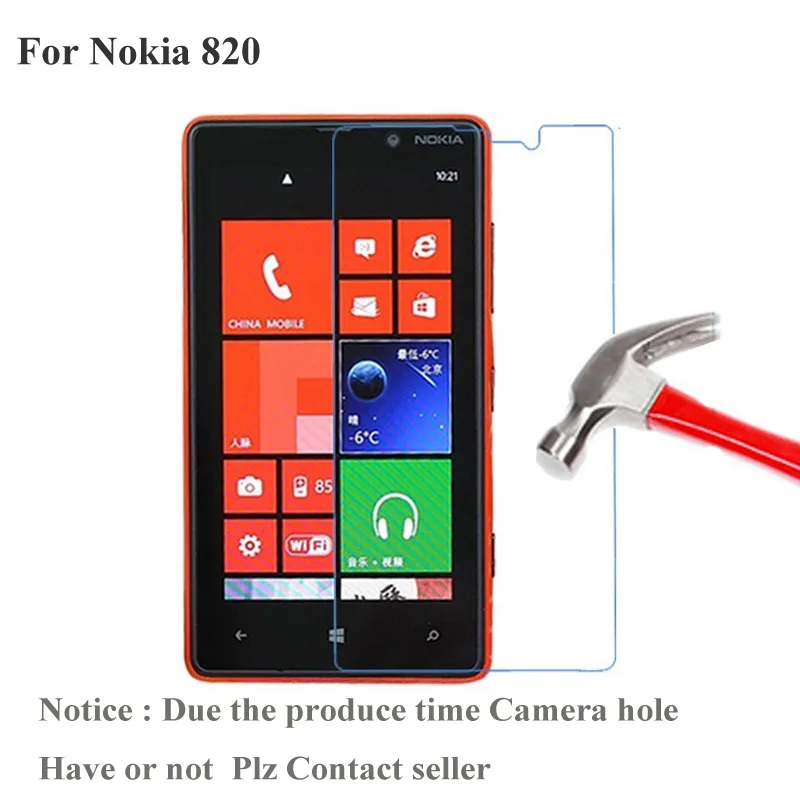 2PCS Tempered Glass Screen Protector For Nokia Lumia 820 Screen
