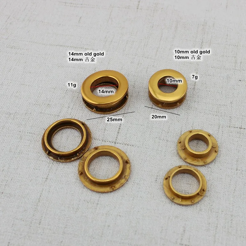 4sets old gold Copper Grommets Screw Eyelets for Canvas Leather Self