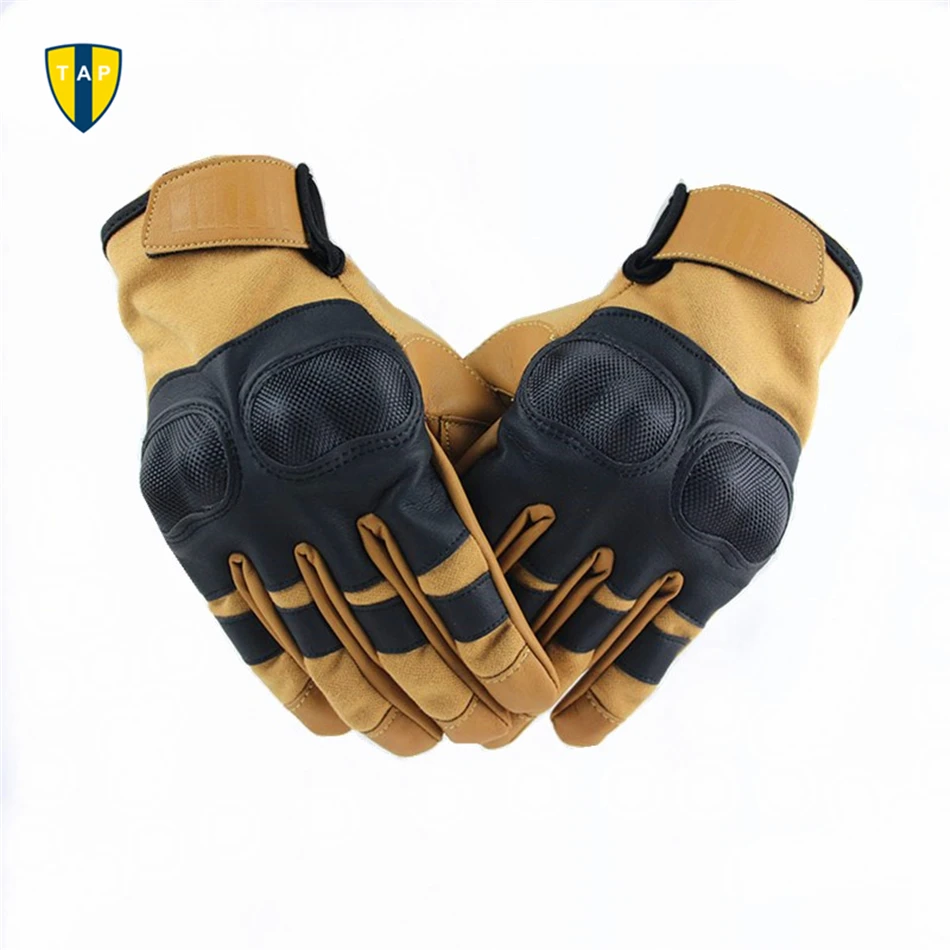

High Quality Military Tactical Gloves Men Fighting Racing Full Finger Gloves Anti-slip Outdoor Sports Gloves Black/Sand color