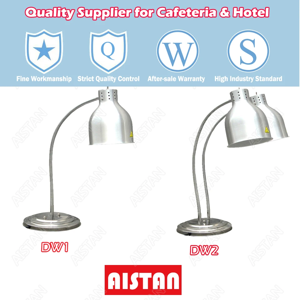 DW1/DW2 electric stainless steel food heating warming lamp light for restaurant