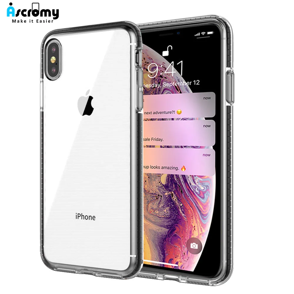 

Ascromy Case For Iphone 8 7 6 6s X Plus Silicone Rubber Bumper Shockproof Anti-scratch Cover Case for Iphone XS MAX XR Accessory