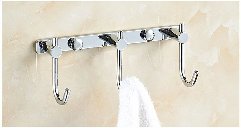 Modem Brass Chrome Finish Robe Hook Kitchen Door Rear Coat Clothes 3 6 Hooks Hotel Bathroom