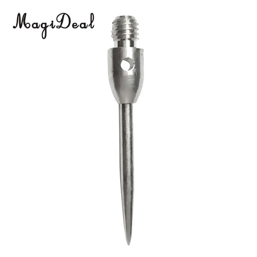 MagiDeal 6 Pieces 2BA Thread Darts Steel Tips Conversion Dart Tip Points Silver