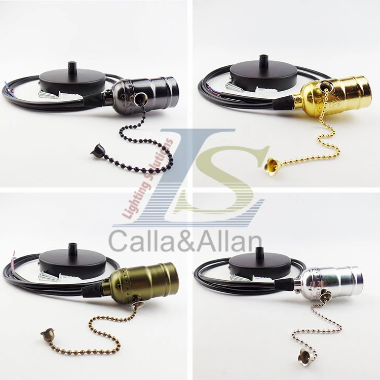 Aluminium zip puller lamp holder Edison lamp fixture with socket lamp