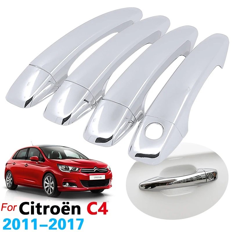 

4PCS Car Chrome Door Handle Cover for Citroen C4 2011-2016 MK2 C4L