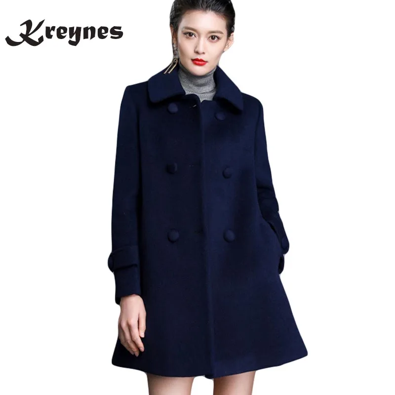 font b Women s b font Winter Coats Female Brand Korean Long Woolen Warm Overcoat