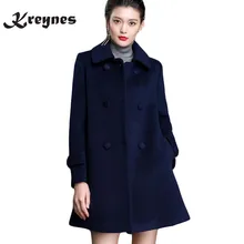 Women s Winter Coats Female Brand Korean Long Woolen Warm Overcoat Loose Femininos Jacket Plus Size