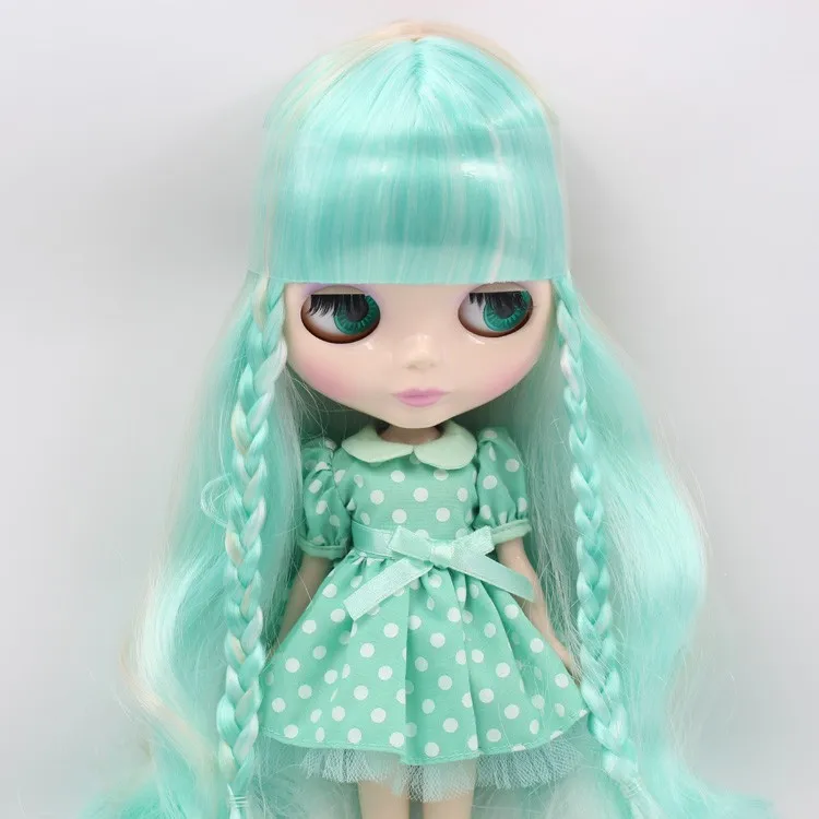 Мятные волосы смешанные обнаженные Blyth кукла подходит для DIY Изменить BJD игрушка для девочек